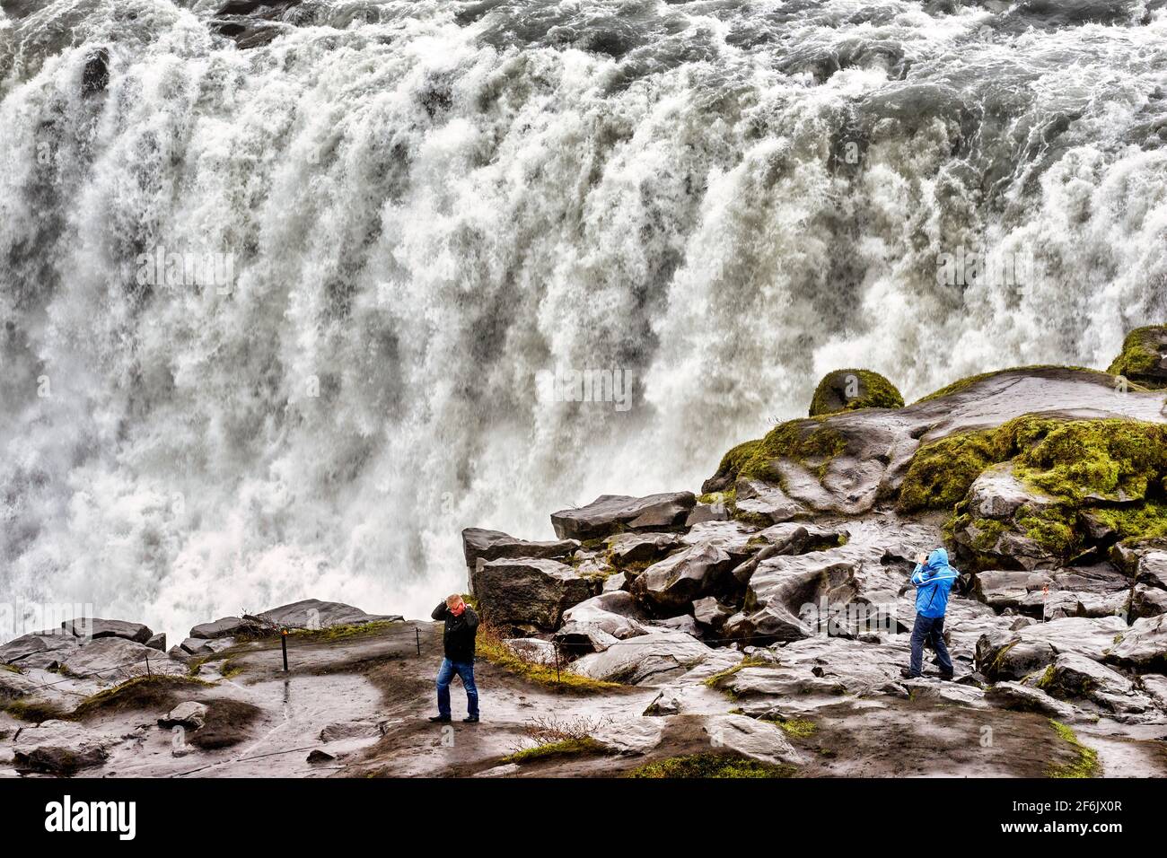 Dettifoss est une cascade située sur la rivière Jökulsá á Fjöllum, dans le nord de l'Islande. Banque D'Images