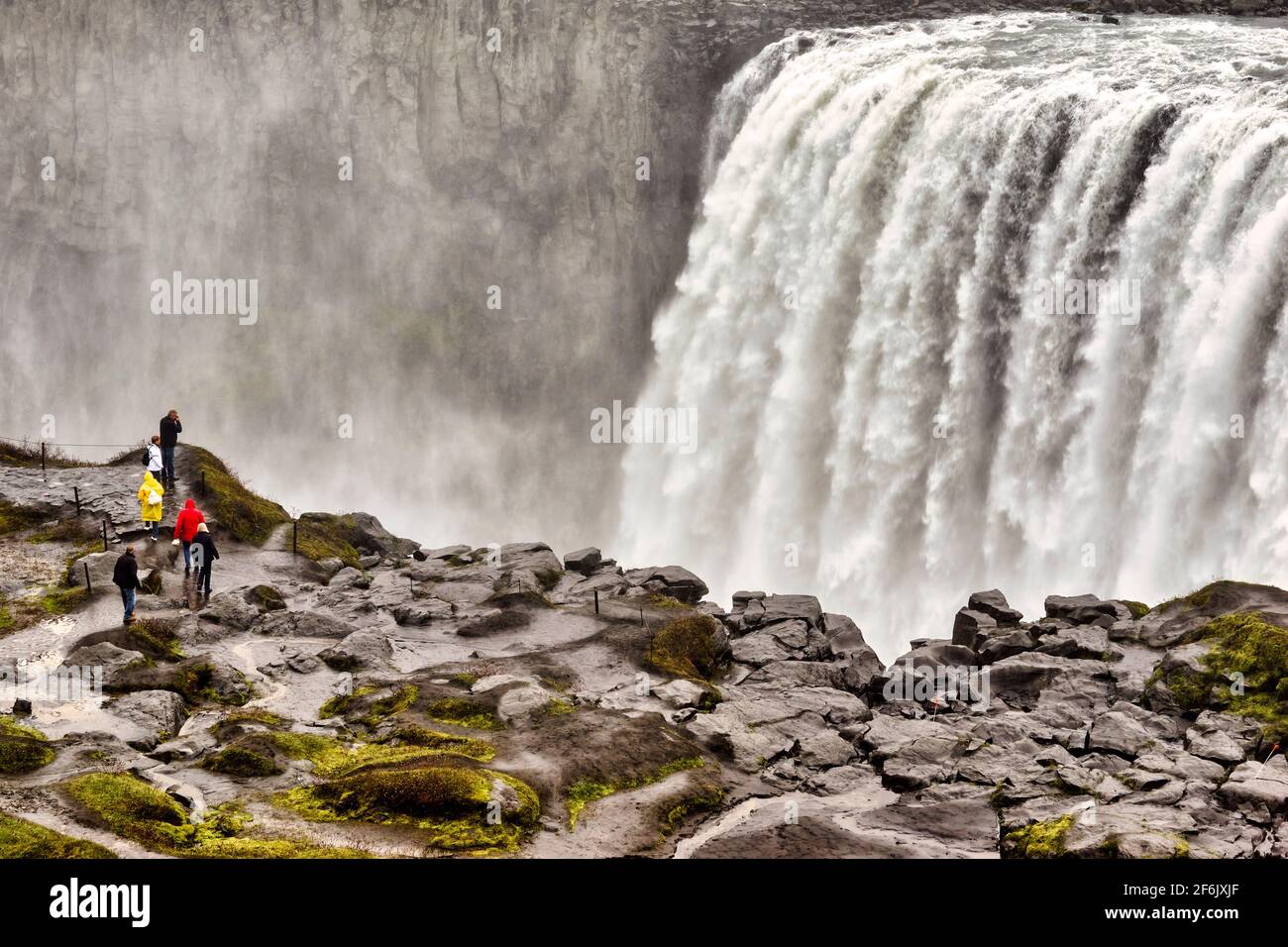 Dettifoss est une cascade située sur la rivière Jökulsá á Fjöllum, dans le nord de l'Islande. Banque D'Images