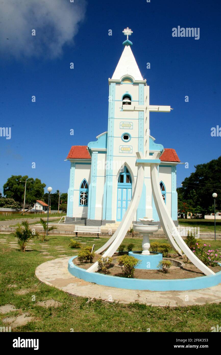 caravelas, bahia / brésil - 12 janvier 2009 : église Nossa Senhora de Lourdes dans le centre historique de la ville de Caravelas, au sud de Bahia. Banque D'Images