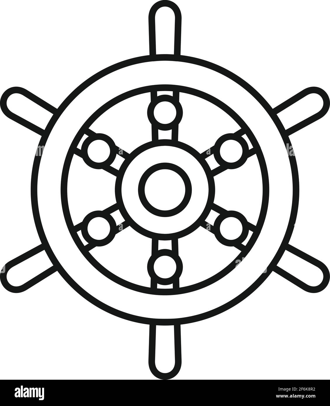 Icône de roue de bateau de croisière, style de contour Image ...