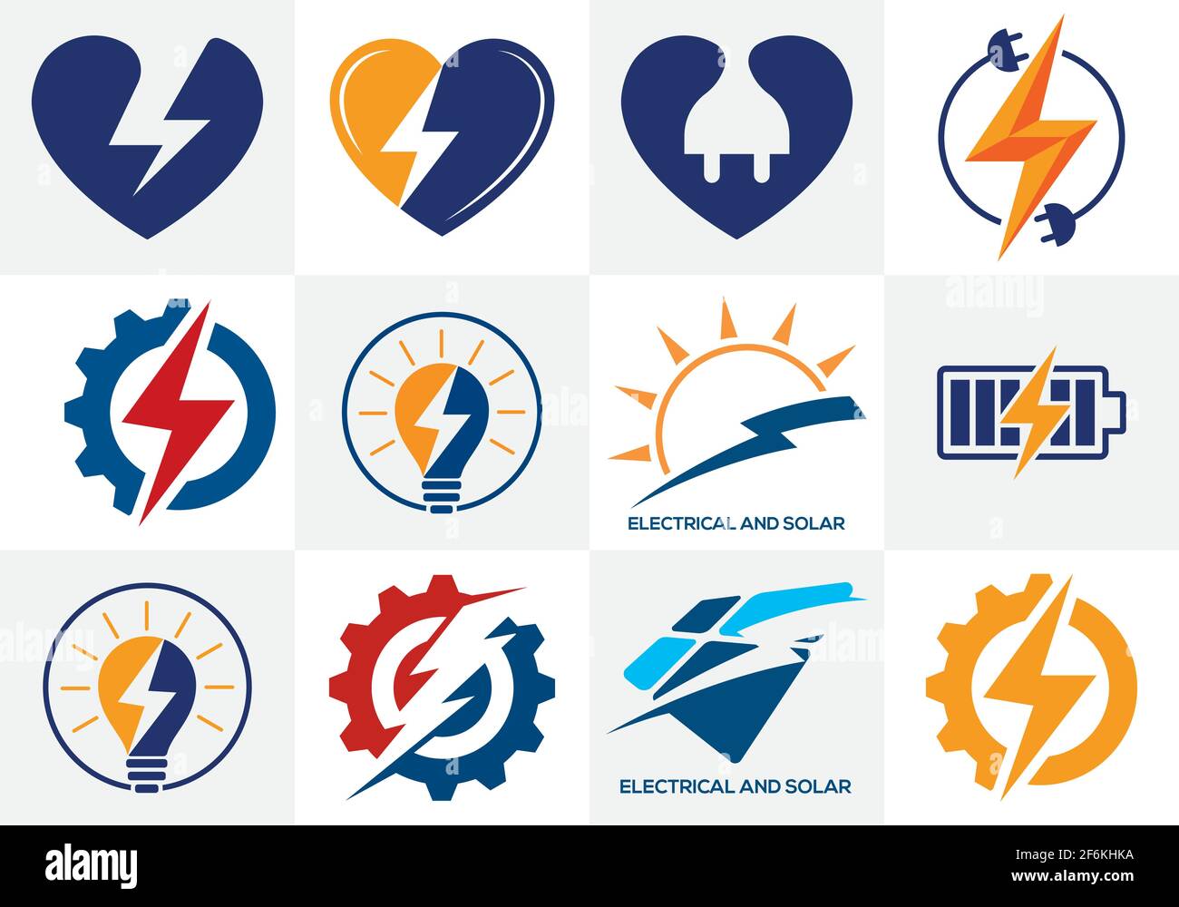 Modèle de logo électricité symbole de symbole de boulon d'éclairage