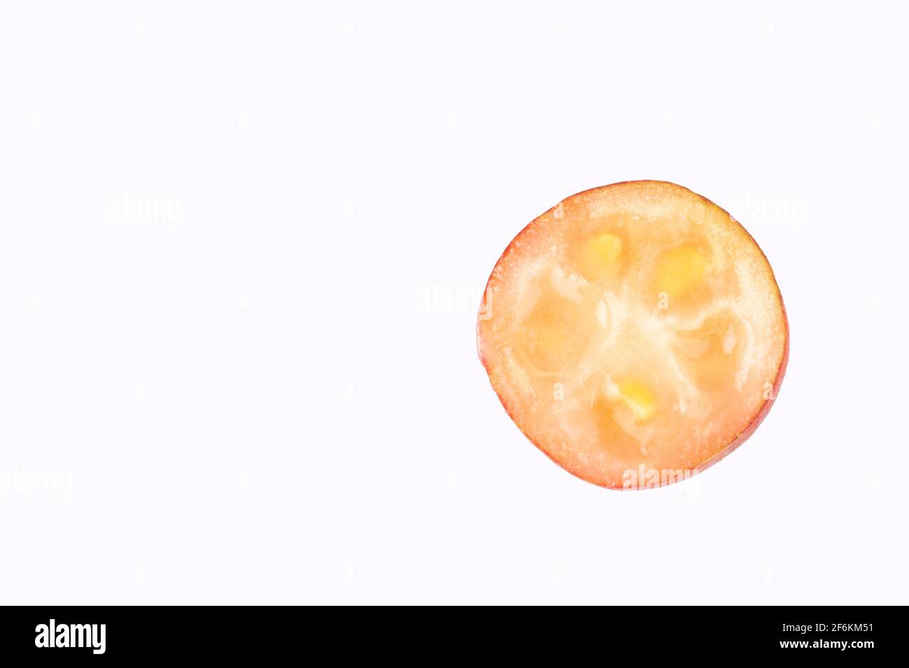 Psidium cattleianum - Cattley guava. Espace de texte Banque D'Images