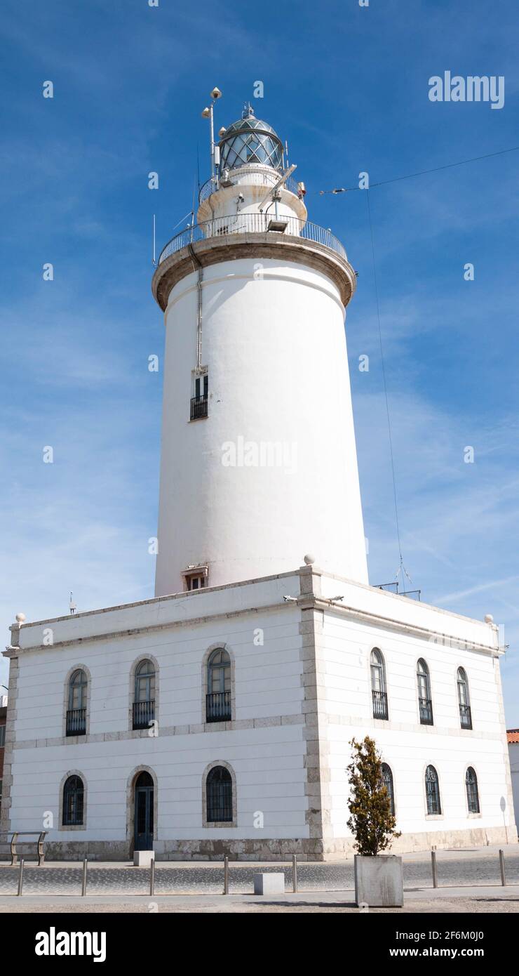 La Farola de Málaga - le Phare de Malaga Banque D'Images