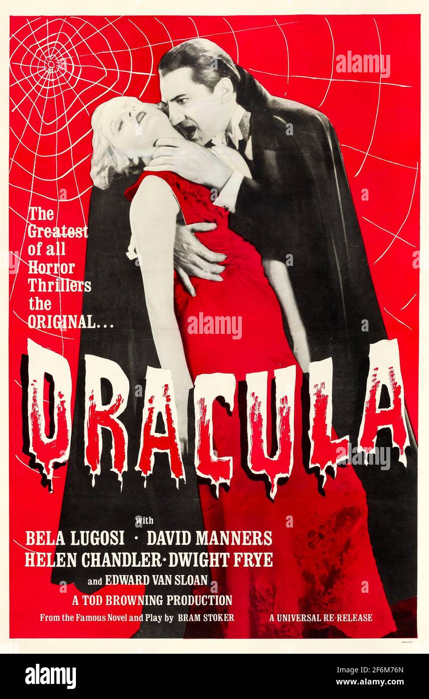 DRACULA 1931 Universal Pictures film avec Bela Lugosi et Helen Chandler. Une des nombreuses affiches pour la production originale. Banque D'Images