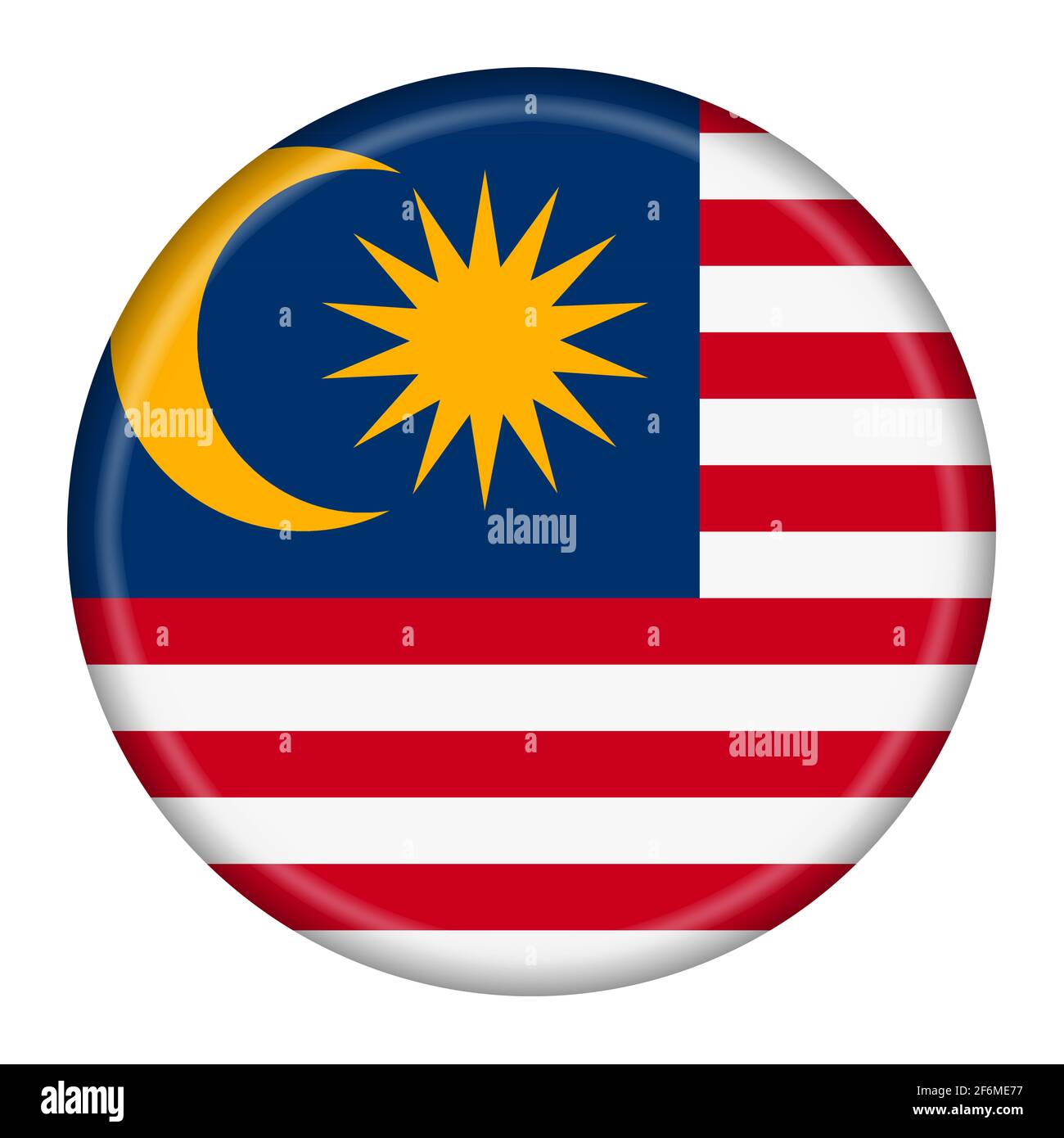 Illustration 3d avec bouton drapeau de Malaisie avec masque Banque D'Images