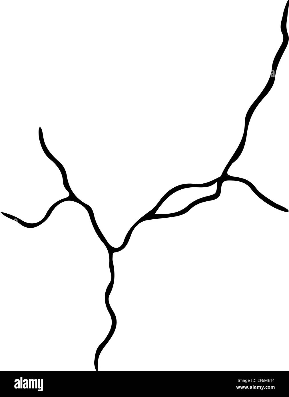 Fissure de Kintsugi. Tremblement de terre et fissures de terre, effet de trou, craquelure et texture endommagée. Les illustrations vectorielles peuvent être utilisées pour les décorations kintsugi Illustration de Vecteur