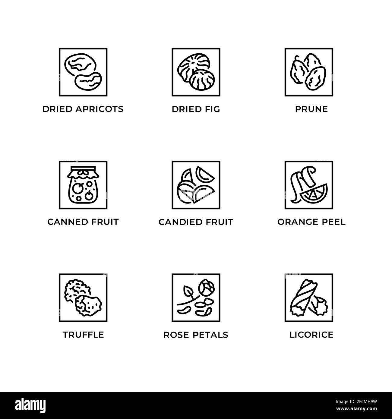Ensemble vectoriel d'éléments de design, modèle de logo, icônes et badges pour les spécialités culinaires. Jeu d'icônes de ligne, contour modifiable. Illustration de Vecteur