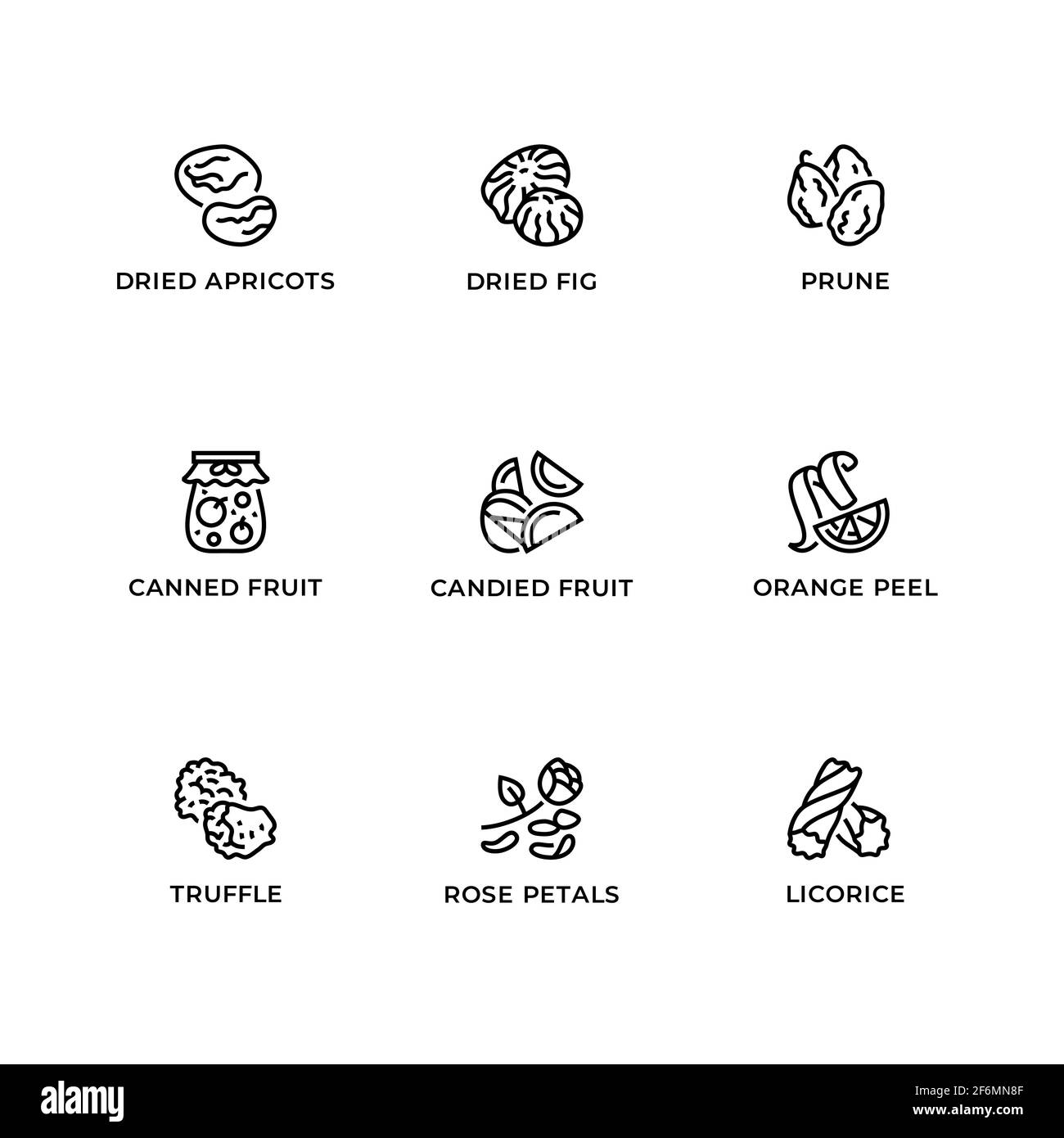 Ensemble vectoriel d'éléments de design, modèle de logo, icônes et badges pour les spécialités culinaires. Jeu d'icônes de ligne, contour modifiable. Illustration de Vecteur