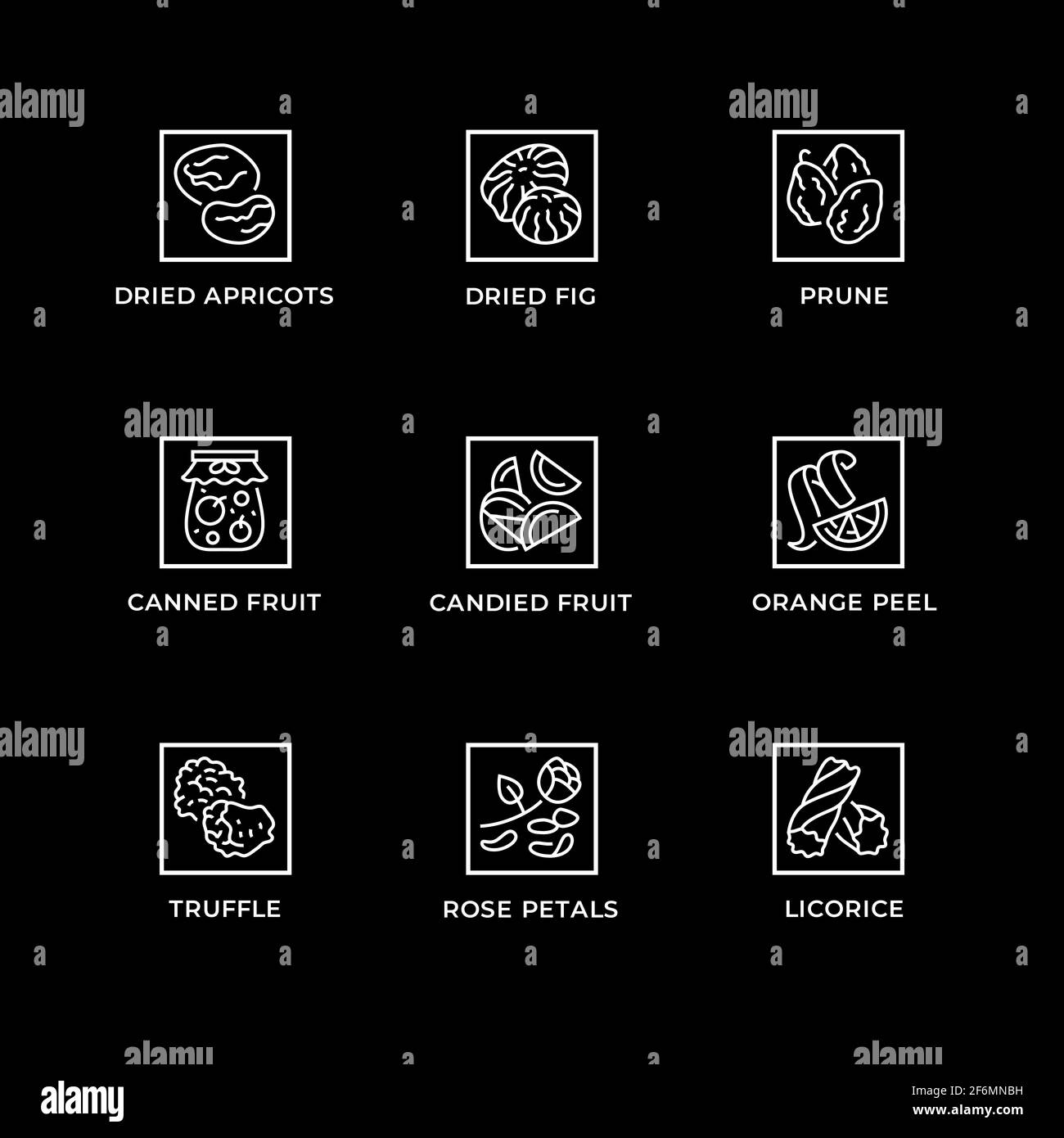 Ensemble vectoriel d'éléments de design, modèle de logo, icônes et badges pour les spécialités culinaires. Jeu d'icônes de ligne, contour modifiable. Illustration de Vecteur