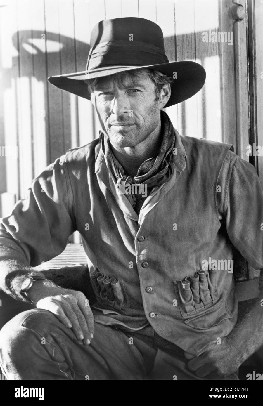 Robert Redford, demi-longueur Publicité Portrait pour le film, 'Out of Africa', Universal Pictures, 1985 Banque D'Images