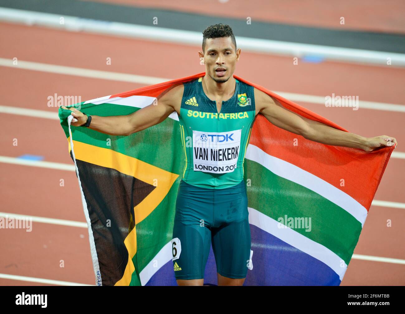 Wayde van Niekerk (Afrique du Sud). 400 mètres hommes, médaille d'or. Championnats du monde d'athlétisme de l'IAAF, Londres 2017 Banque D'Images