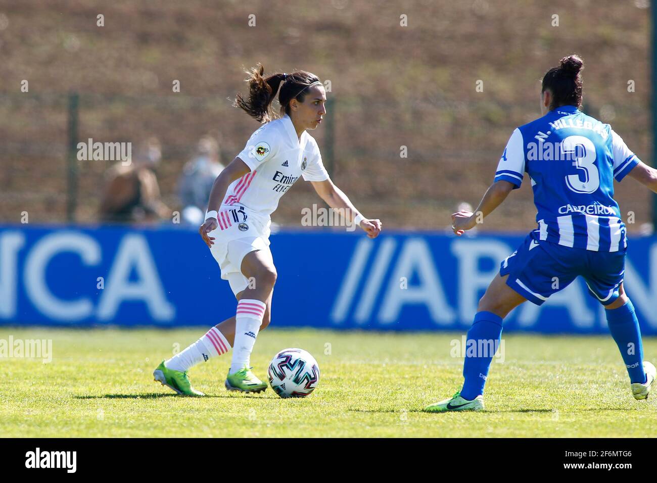 Coruna, Espagne. 27 mars, 2021.M.Cardona joueuse féminine de football du Real Madrid pendant la Ligue Iberdrola Banque D'Images