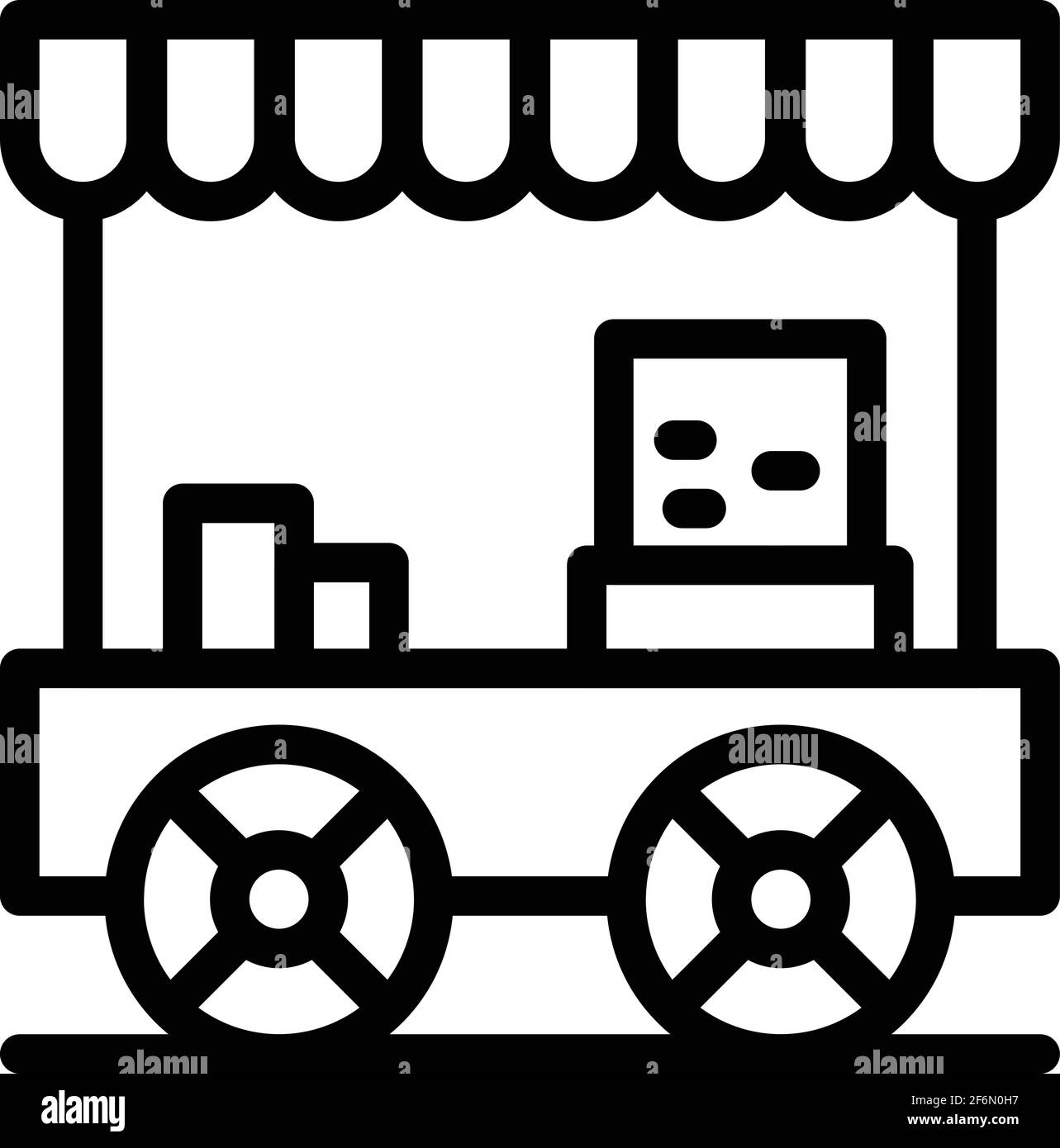 Icône du magasin de pop-corn. Outline pop-corn shop vector icon pour le design Web isolé sur fond blanc Illustration de Vecteur