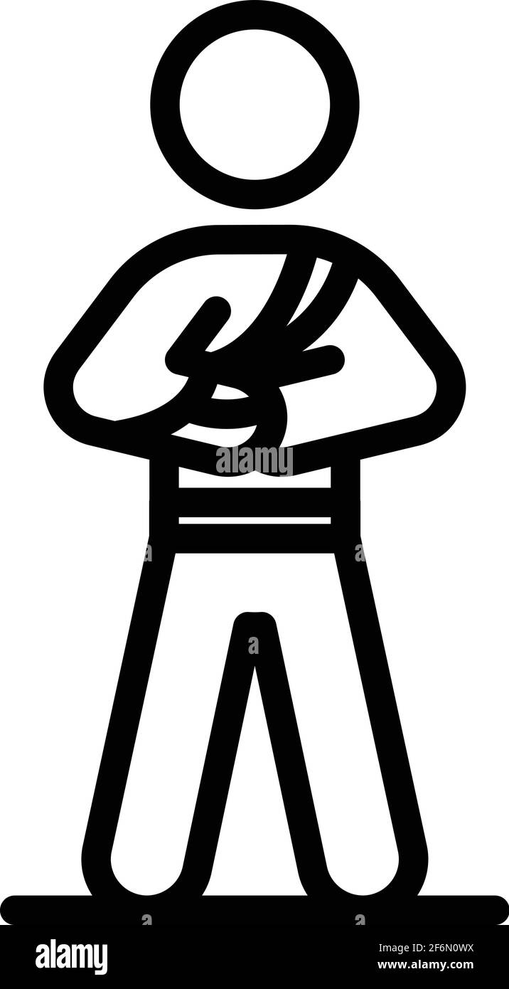 Icône de blessure aux mains d'un enfant. Outline Kid main blessure icône de vecteur pour la conception de Web isolée sur fond blanc Illustration de Vecteur