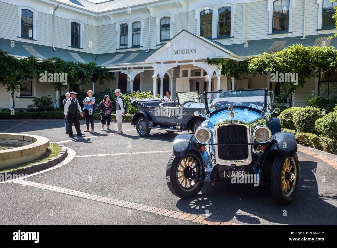 Un voyage en voiture autour de la côte est de l'île du Nord de la Nouvelle-Zélande. Vignoble Napier Mission Estate. Neville Marriner Leica M10 Banque D'Images