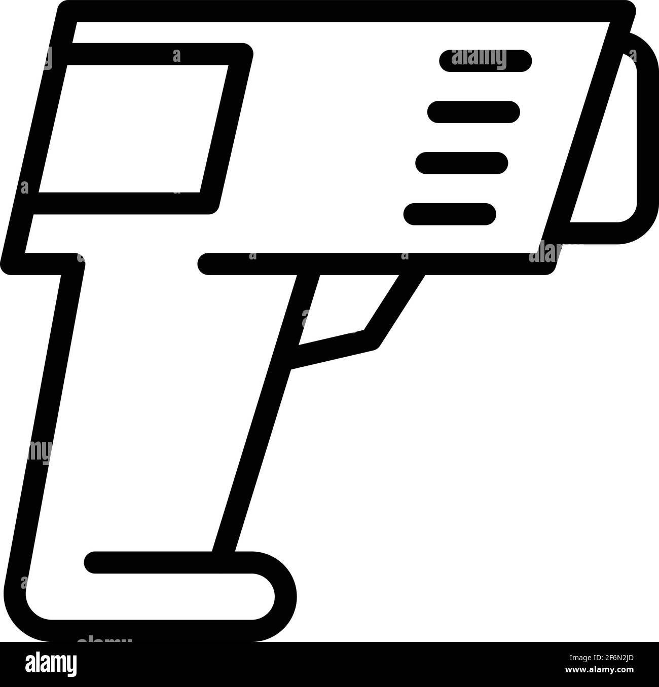 Icône de thermomètre Covid. Outline Covid thermomètre canon icône vecteur pour la conception de Web isolée sur fond blanc Illustration de Vecteur