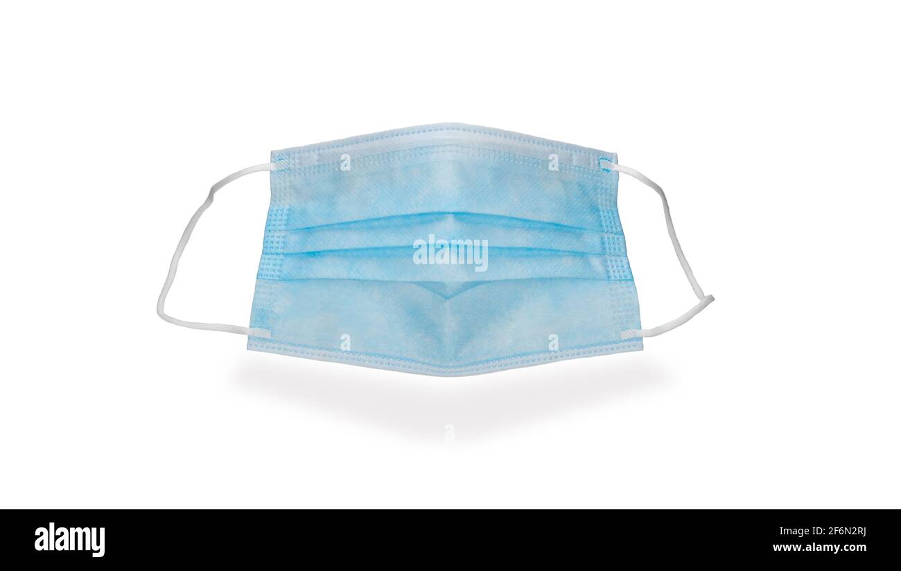 Masque médical stérile à usage unique sur fond blanc. Masque 