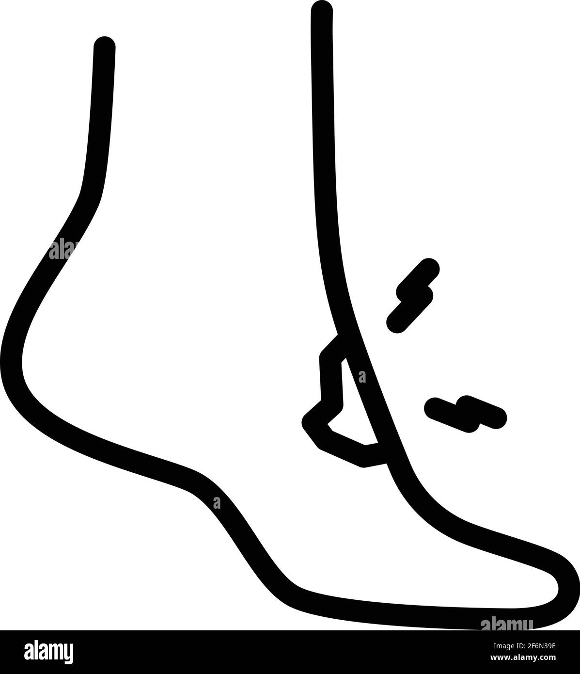 Icône de blessure au pied. Contour de l'icône du vecteur de blessure du ...