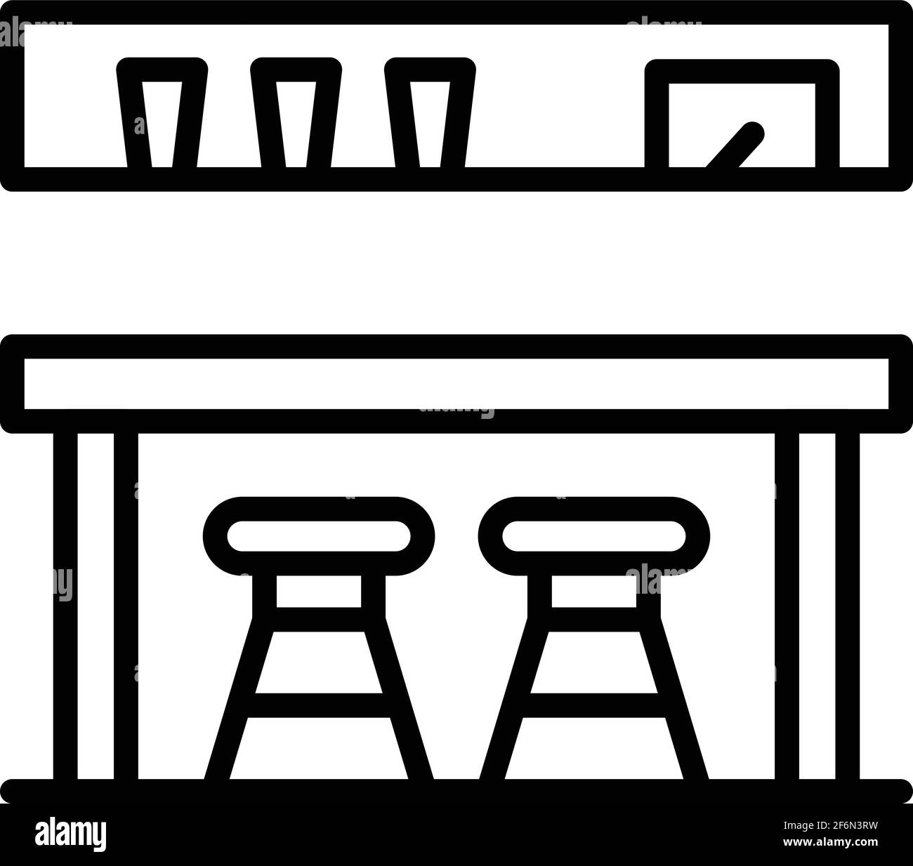 Icône du compteur de la taverne. Icône vectorielle Outline Tavern pour la conception de sites Web isolée sur fond blanc Illustration de Vecteur