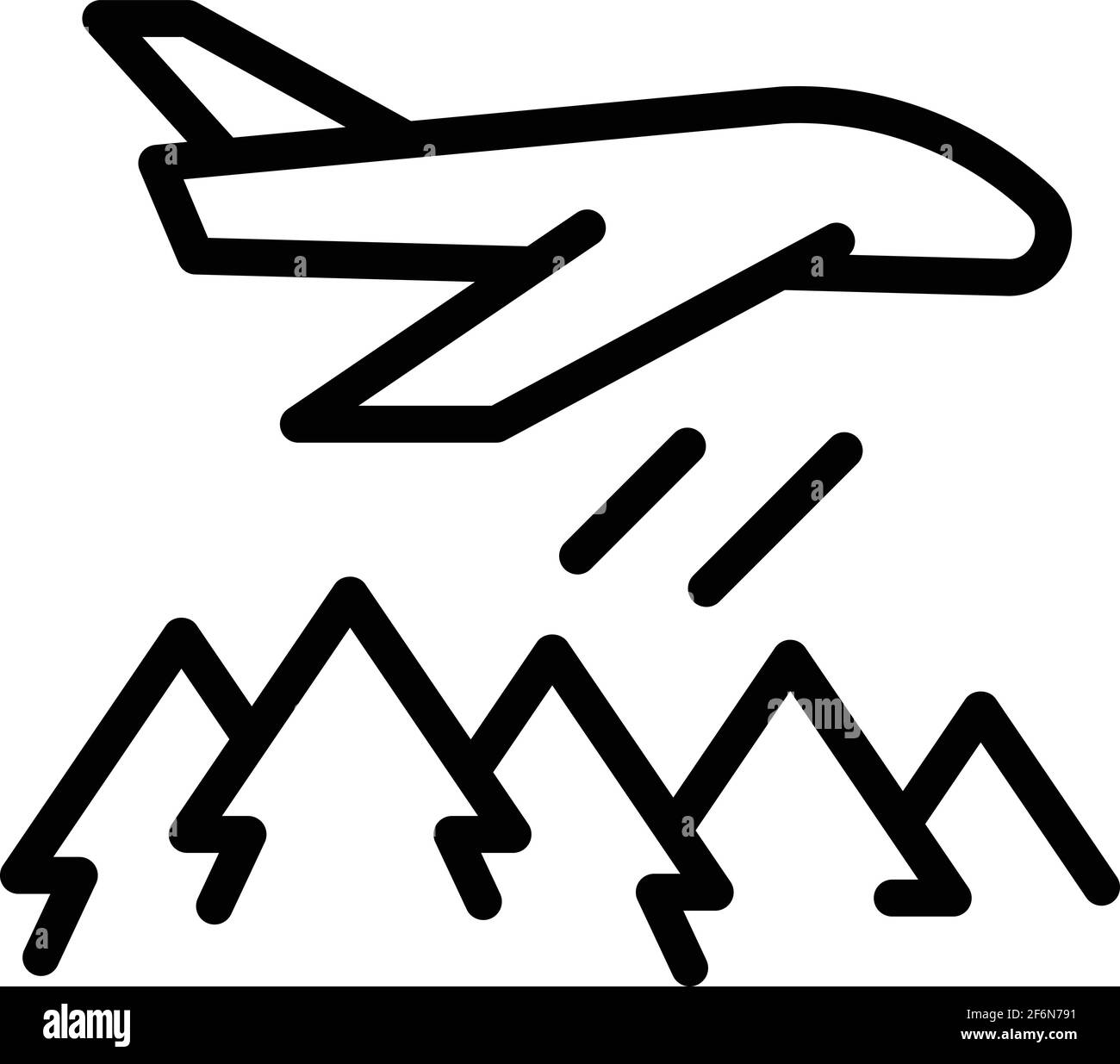 Icône avion pompier. Outline avion pompier vecteur icône pour la conception de Web isolé sur fond blanc Illustration de Vecteur