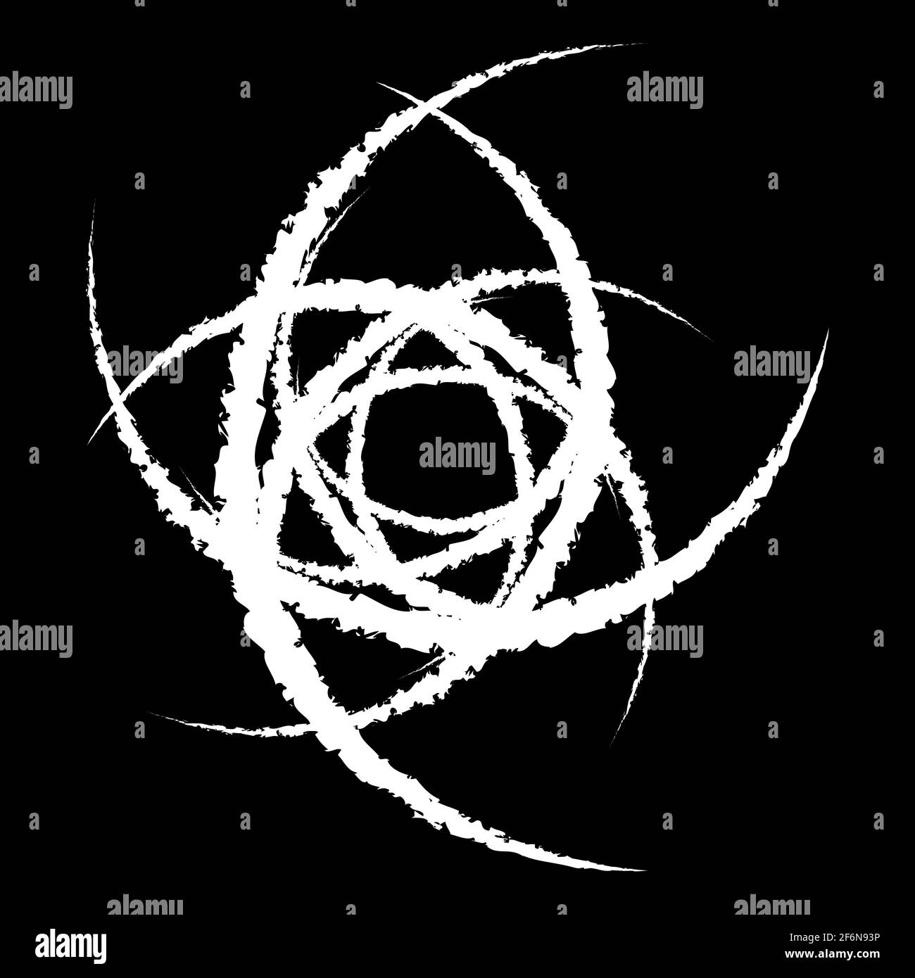 Symbole dur, texturé, grundy, icône. Formation aléatoire de lignes texturées entrecroisée avec effet scratchy et esquisse. Lignes d'esquisse non figurales, dessin vectoriel Illustration de Vecteur