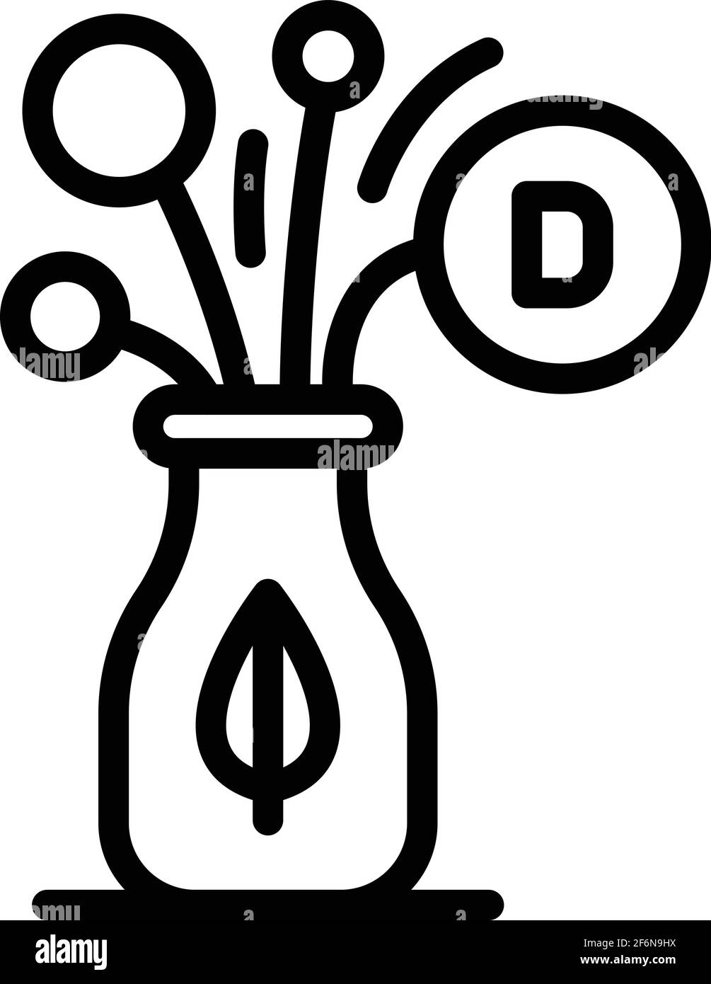 Vitamine d icône de nutrition. Contour de la vitamine d vecteur de nutrition icône pour la conception de Web isolé sur fond blanc Illustration de Vecteur