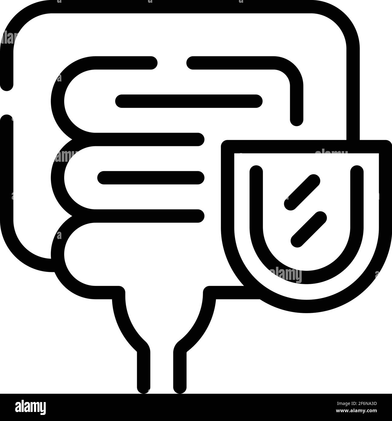 Icône de bouclier de l'intestin. Outline intestin Shield icône de vecteur pour la conception de Web isolée sur fond blanc Illustration de Vecteur