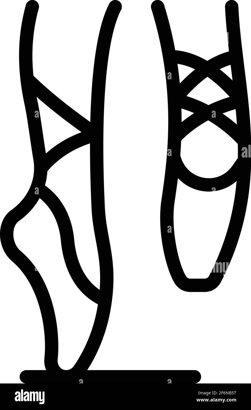 Icône chaussures Pointe. Outline pointe chaussures icône vectorielle pour la conception de sites Web isolée sur fond blanc Illustration de Vecteur