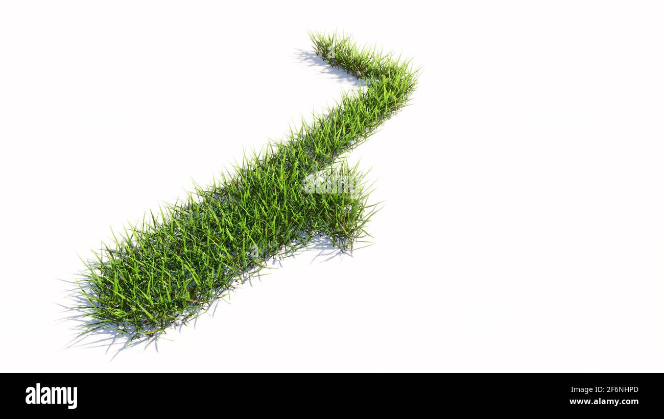 Concept ou conceptuel vert été pelouse herbe symbole isolé fond blanc, signe de saxophone. métaphore de l'illustration 3d pour la musique, le concert Banque D'Images