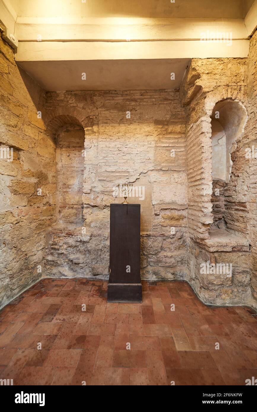 Cordoue, Andalousie, Espagne, décembre 28 2016, vue intérieure de la Sinagoga de Córdoba Banque D'Images