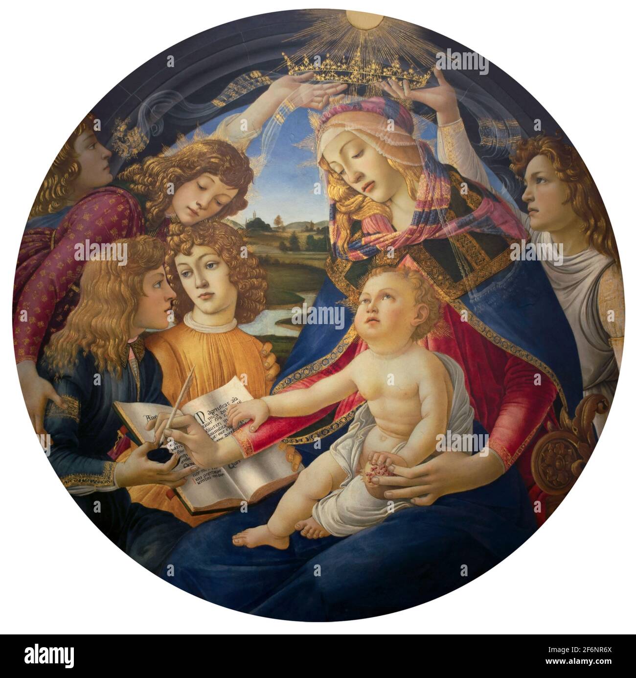 Alessandro Filipepi alias Sandro Botticelli (1445-1510), Madonna of the Magnifica, 1483 circa, Tempéra sur bois. Galeries Uffizi, Florence, Italie. Banque D'Images
