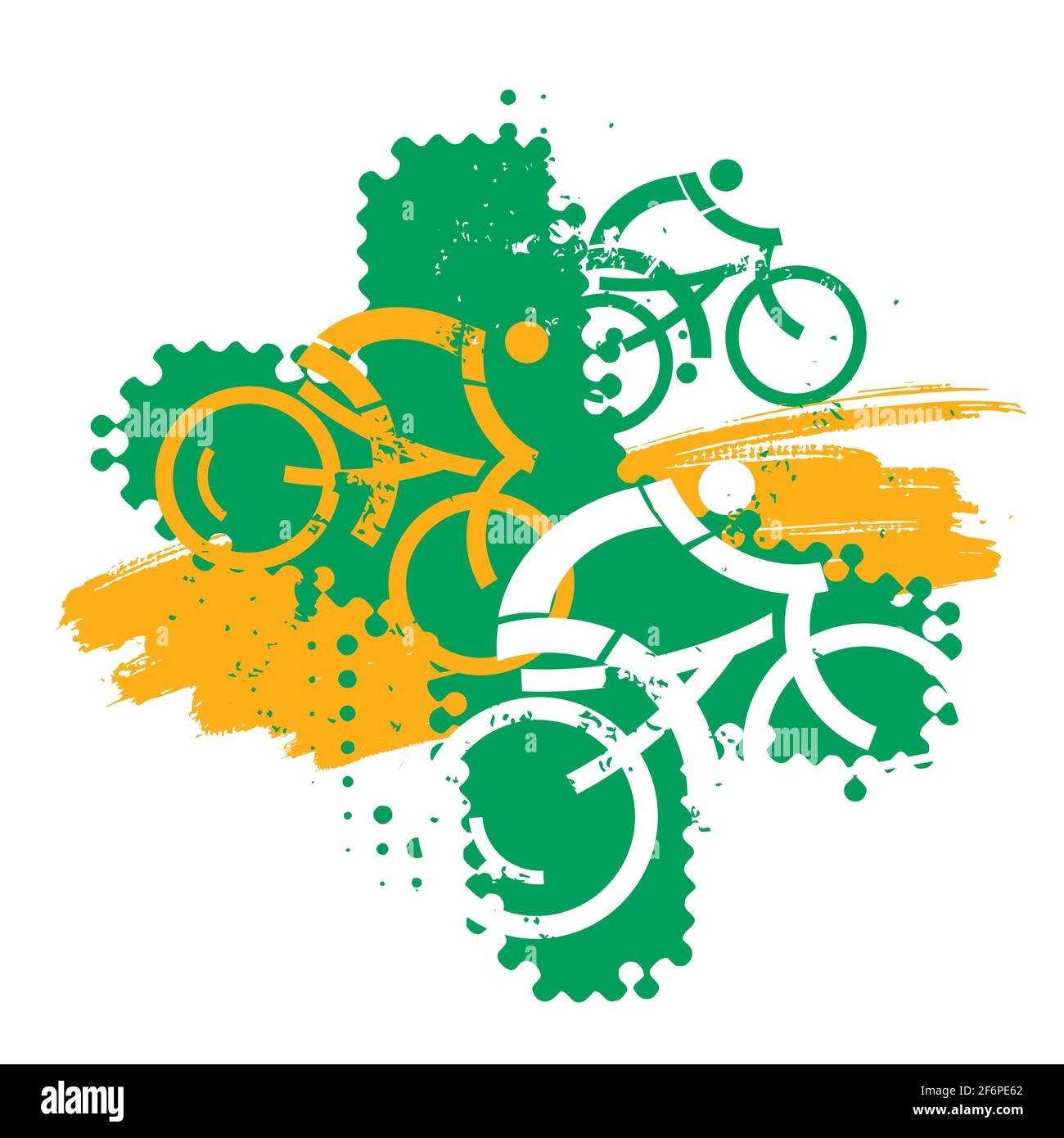 VTT, excursion en montagne. Grunge expressif illustration stylisée des cyclistes de VTT. Vecteur disponible. Illustration de Vecteur
