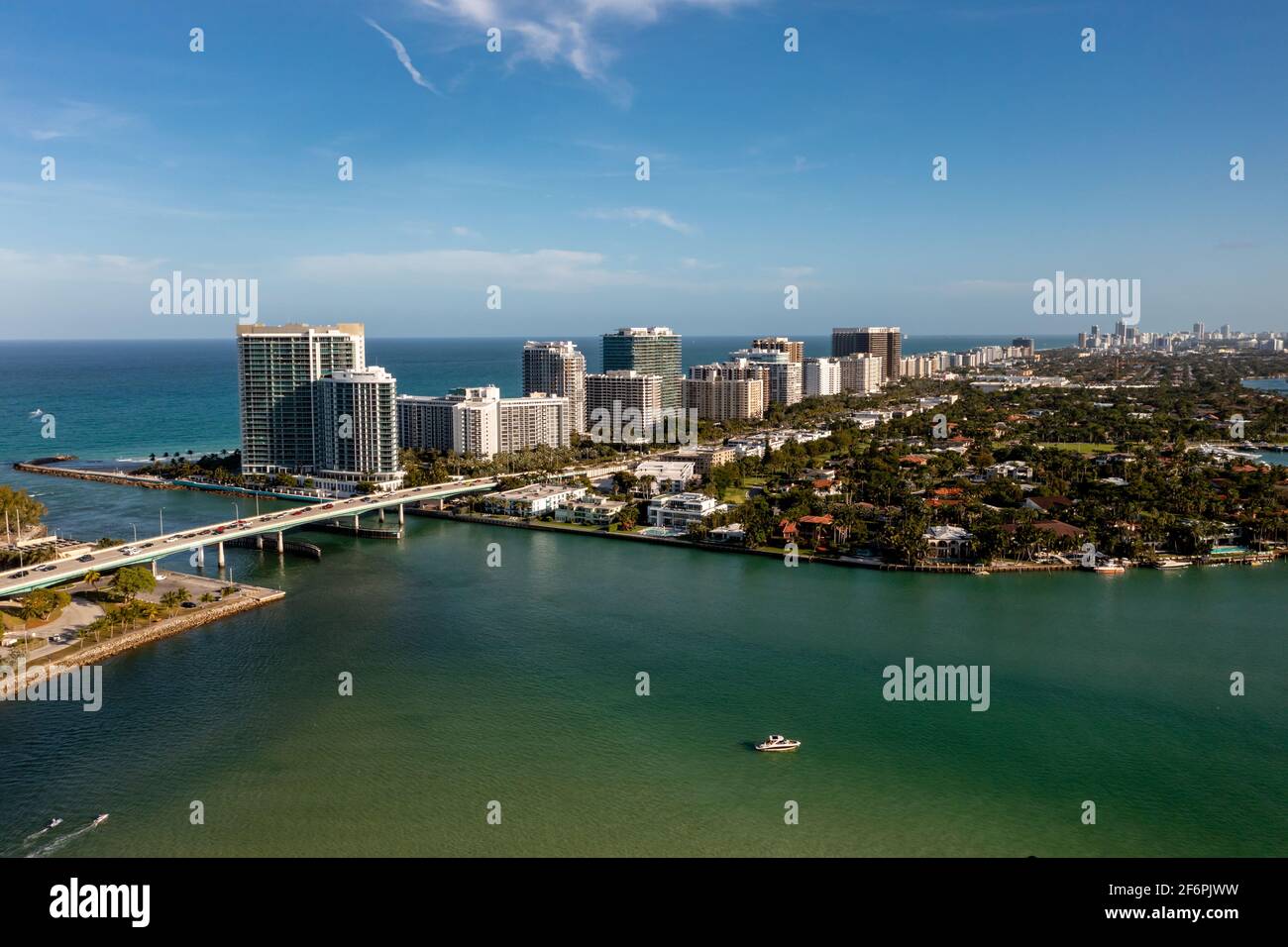 Paysage photo aérienne de Miami Florida USA Banque D'Images