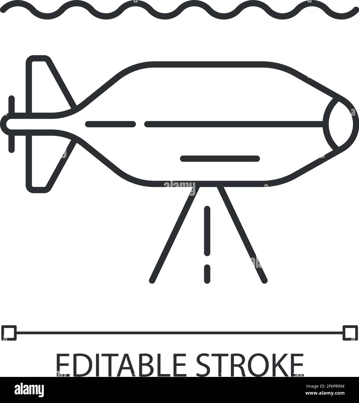 Icône AUV linéaire Illustration de Vecteur