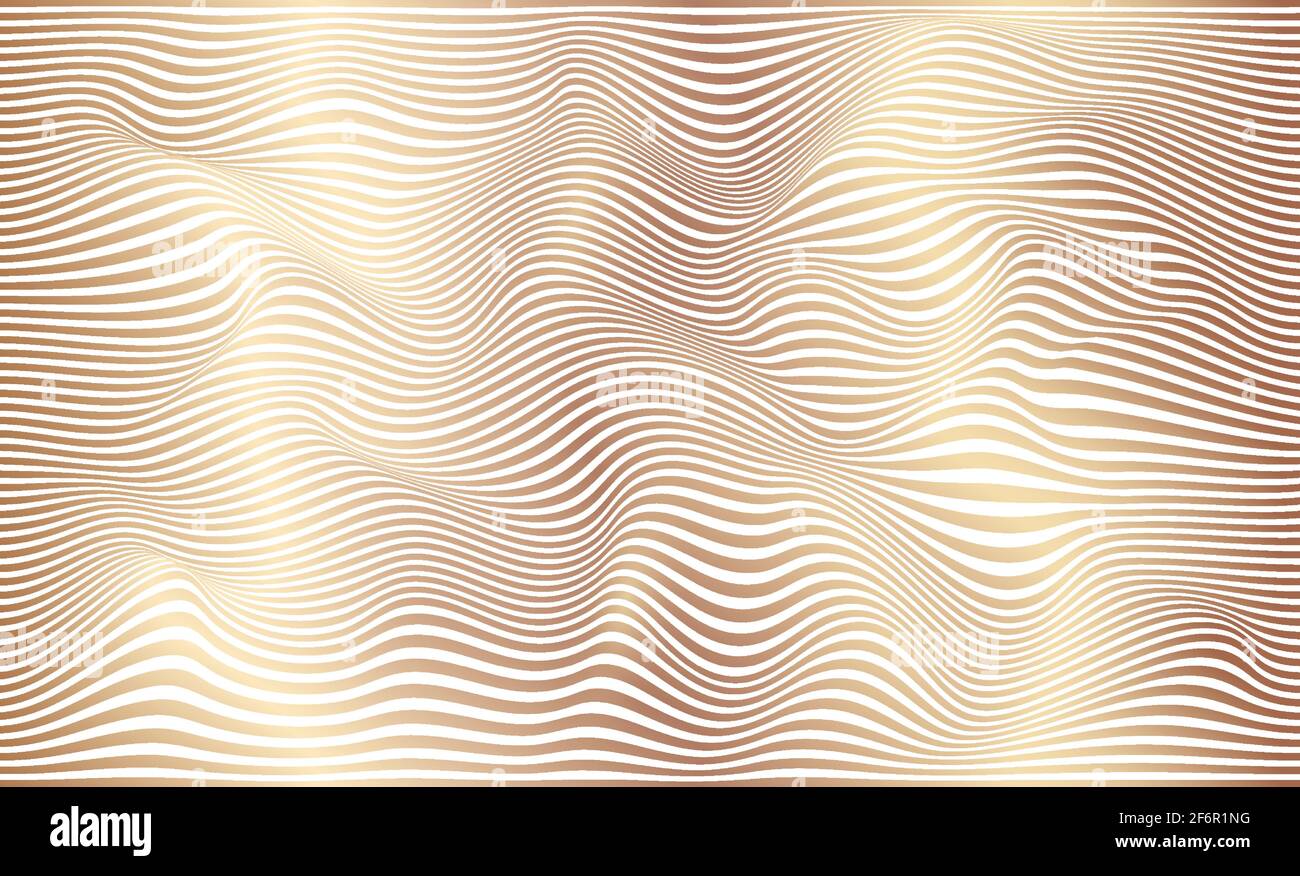 Texture monochrome déformée. Surface ondulée dynamique abstraite. Arrière-plan de déformation par bandes vectorielles. Illustration de Vecteur
