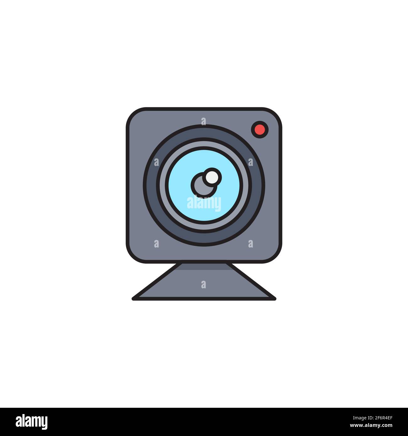 Arrière-plan isolé de l'icône de la webcam. Caméra chat. Icône de webcam. Illustration de Vecteur