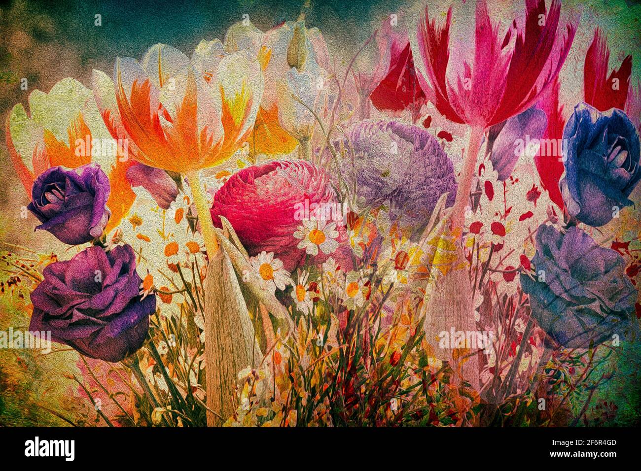 ART CONTEMPORAIN: Étude florale par Edmund Nagele F.R.P.S. Banque D'Images