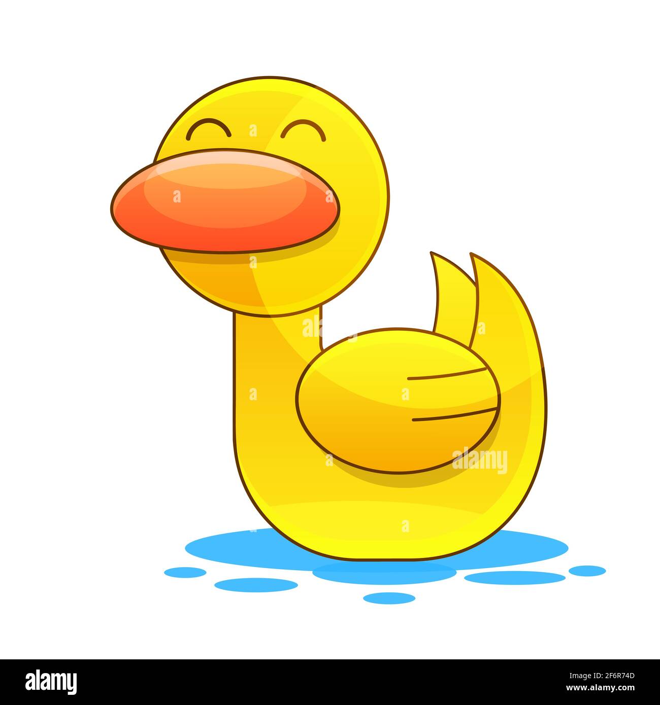 Joli vecteur de dessin animé canard sur fond blanc Illustration de Vecteur