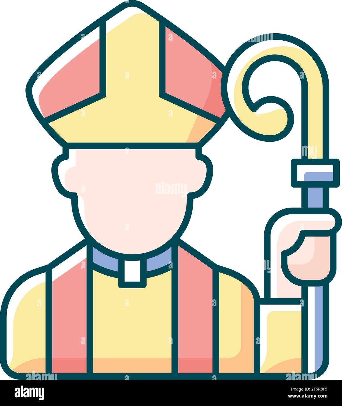 Icône de couleur RVB du clergé Illustration de Vecteur