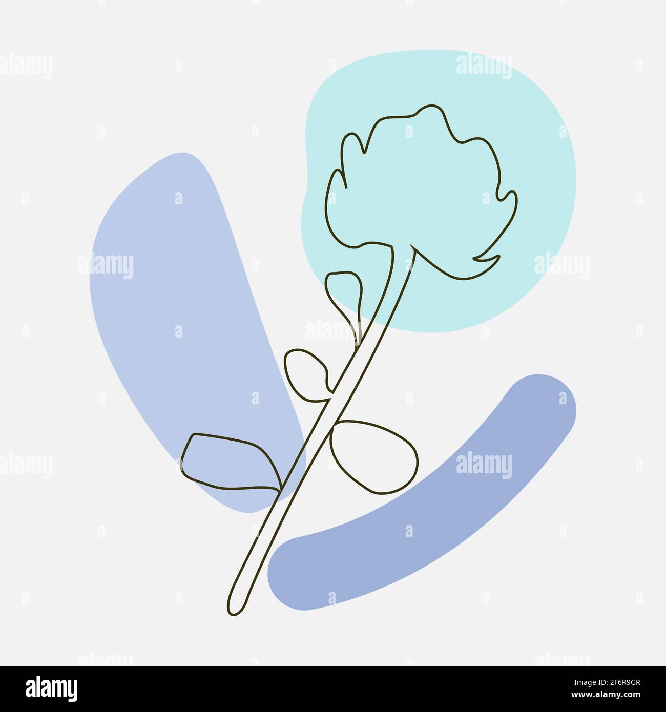 Modèle de logo imprimé fleuri vectoriel dessiné à la main. Illustration de Vecteur