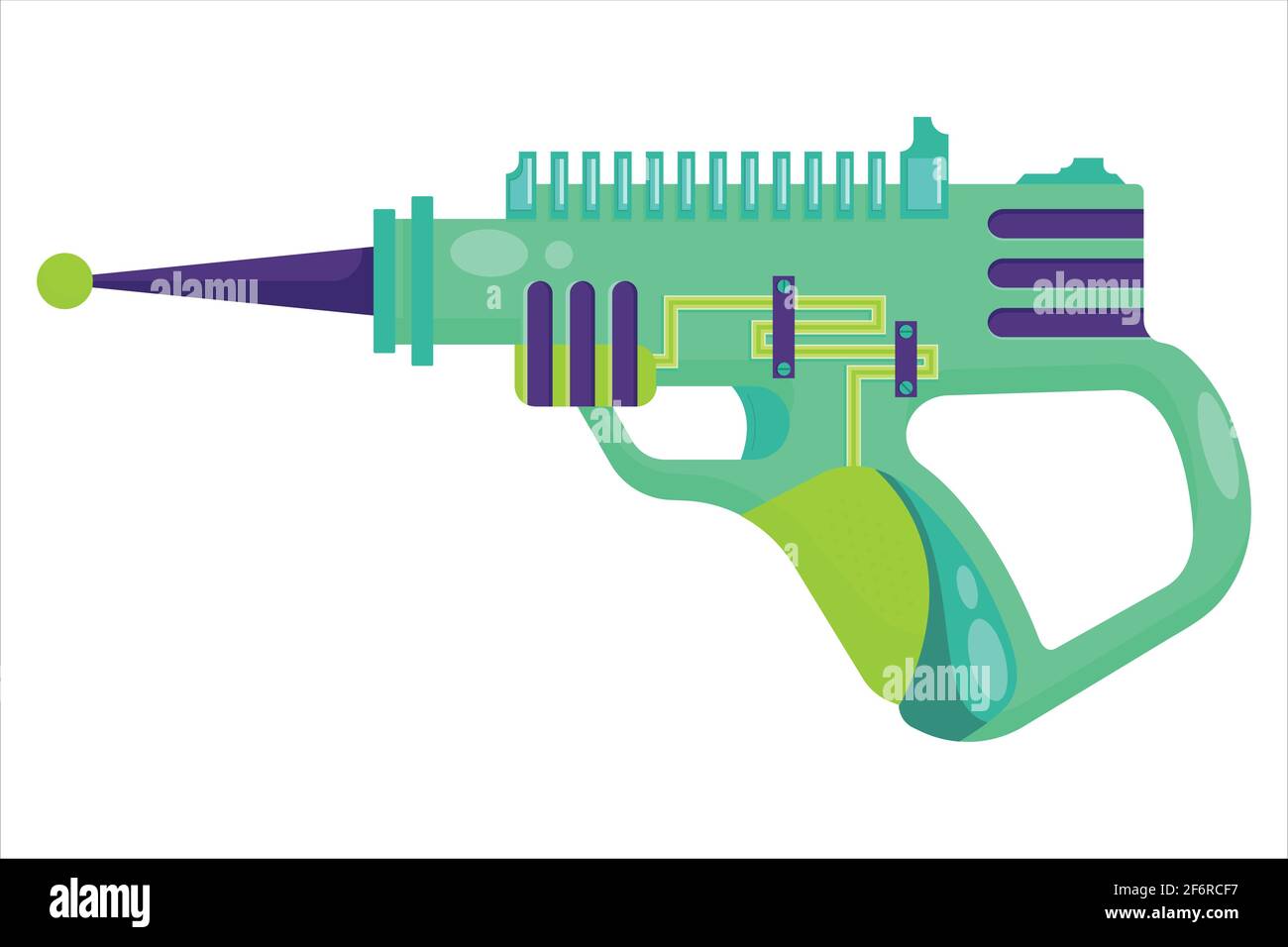 vecteur clip art blaster. une illustration vivante d'une arme extraterrestre inhabituelle. armes d'énergie pour les jeux d'ordinateur. Illustration de Vecteur