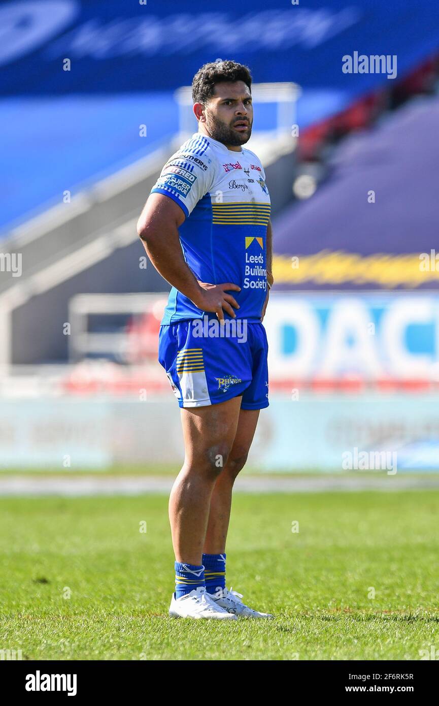 Rhyse Martin (12) de Leeds Rhinos in, le 4/2/2021. (Photo de Craig Thomas/News Images/Sipa USA) crédit: SIPA USA/Alay Live News Banque D'Images