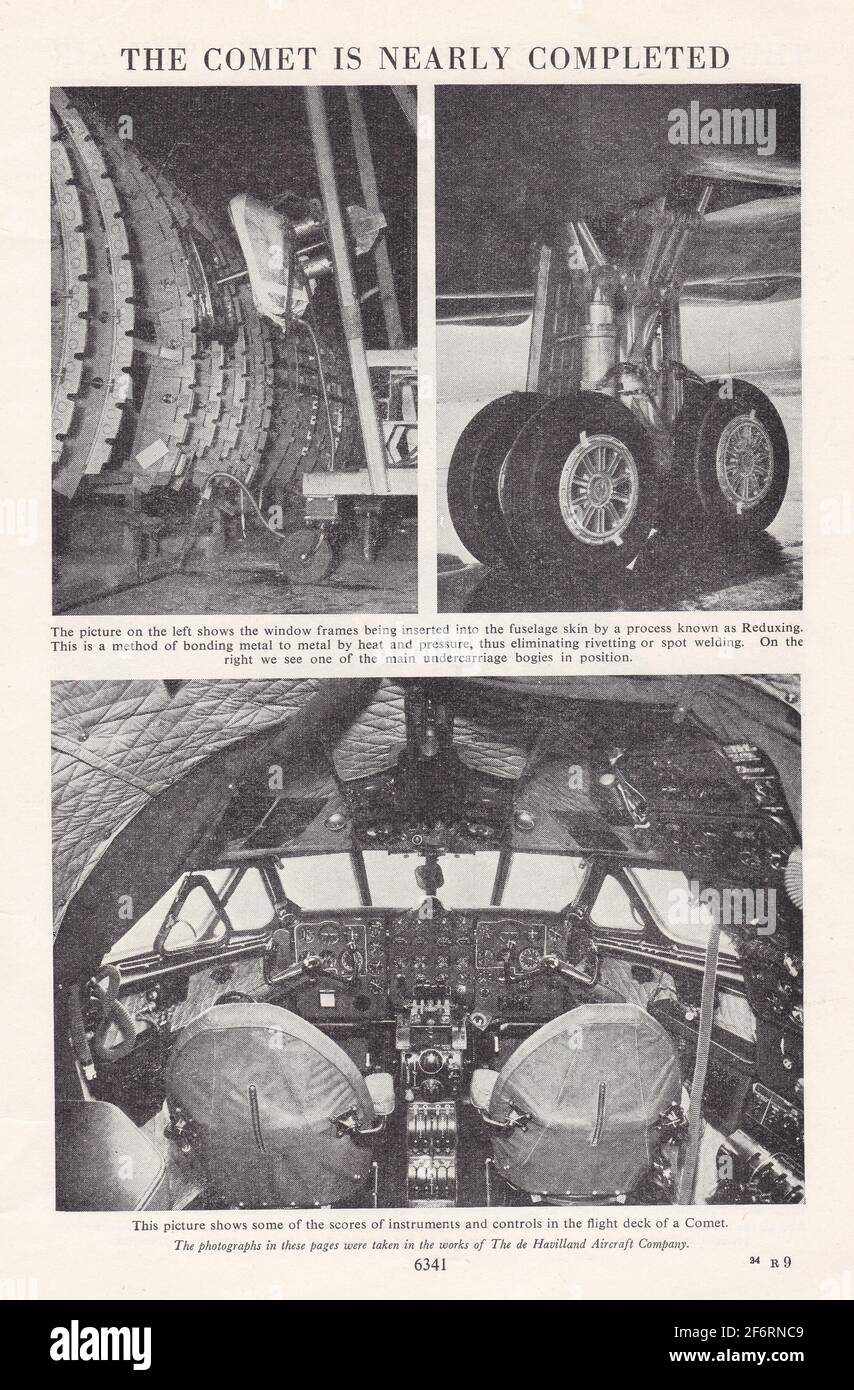 Photos anciennes en noir et blanc de la fabrication d'un avion des années 1940. Banque D'Images