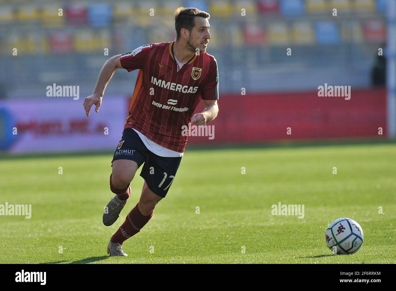 Frosinone, Italie. 02 avril 2021. Lorenzo Libutti joueur de Reggiana, pendant le match du championnat italien Serie B entre Frosinone vs Reggiana résultat final 0-0, match joué au stade Benito Stirpe à Frosinone. Italie, 02 avril 2021. (Photo par Vincenzo Izzo/Sipa USA) crédit: SIPA USA/Alay Live News Banque D'Images