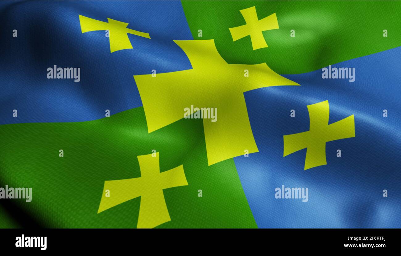 3D Illustration d'un drapeau de la ville de Kutaisi en Géorgie Banque D'Images