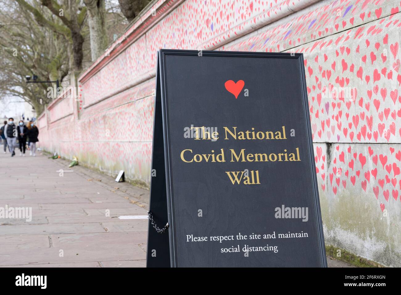 Le mur national du mémorial des Covid, banque sud de Londres, Angleterre Banque D'Images