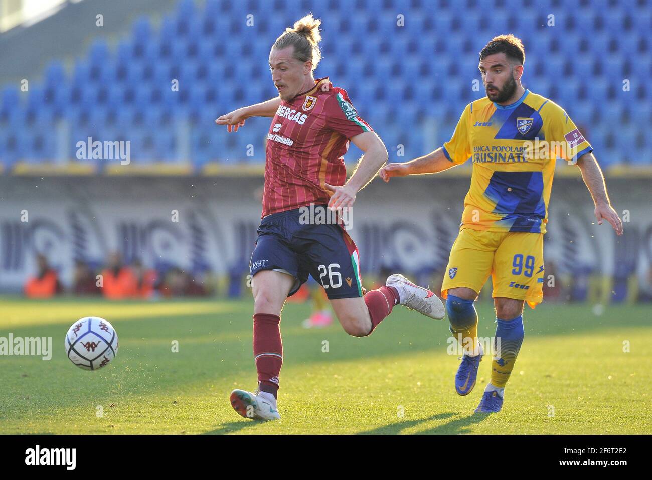 Frosinone, Italie, 02 avril 2021. Niko Kirwan joueur de Reggiana pendant le match du championnat italien Serie B entre Frosinone vs Reggiana résultat final 0-0, match joué au stade Benito Stirpe à Frosinone. Crédit: Vincenzo Izzo/Alamy Live News Banque D'Images