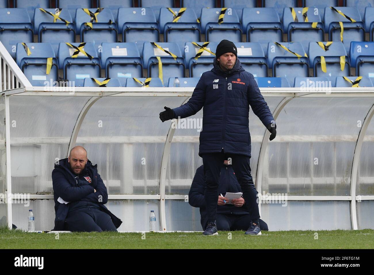 HARTLEPOOL, ROYAUME-UNI. 2 AVRIL : lors du match de la Vanarama National League entre Hartlepool United et Dagenham et Redbridge à Victoria Park, Hartlepool, le vendredi 2 avril 2021. (Credit: Mark Fletcher | MI News) Credit: MI News & Sport /Alay Live News Banque D'Images