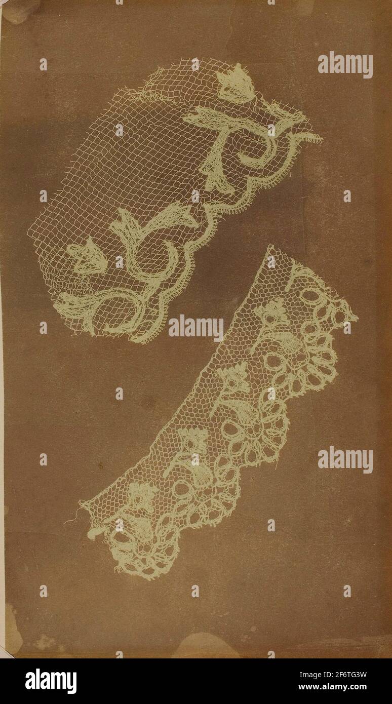 Auteur: William Henry Fox Talbot. Deux morceaux de dentelle - c. 1838/42 - William Henry Fox Talbot Anglais, 1800'1877. Dessin photogénique. 1833'1847. Photo Stock