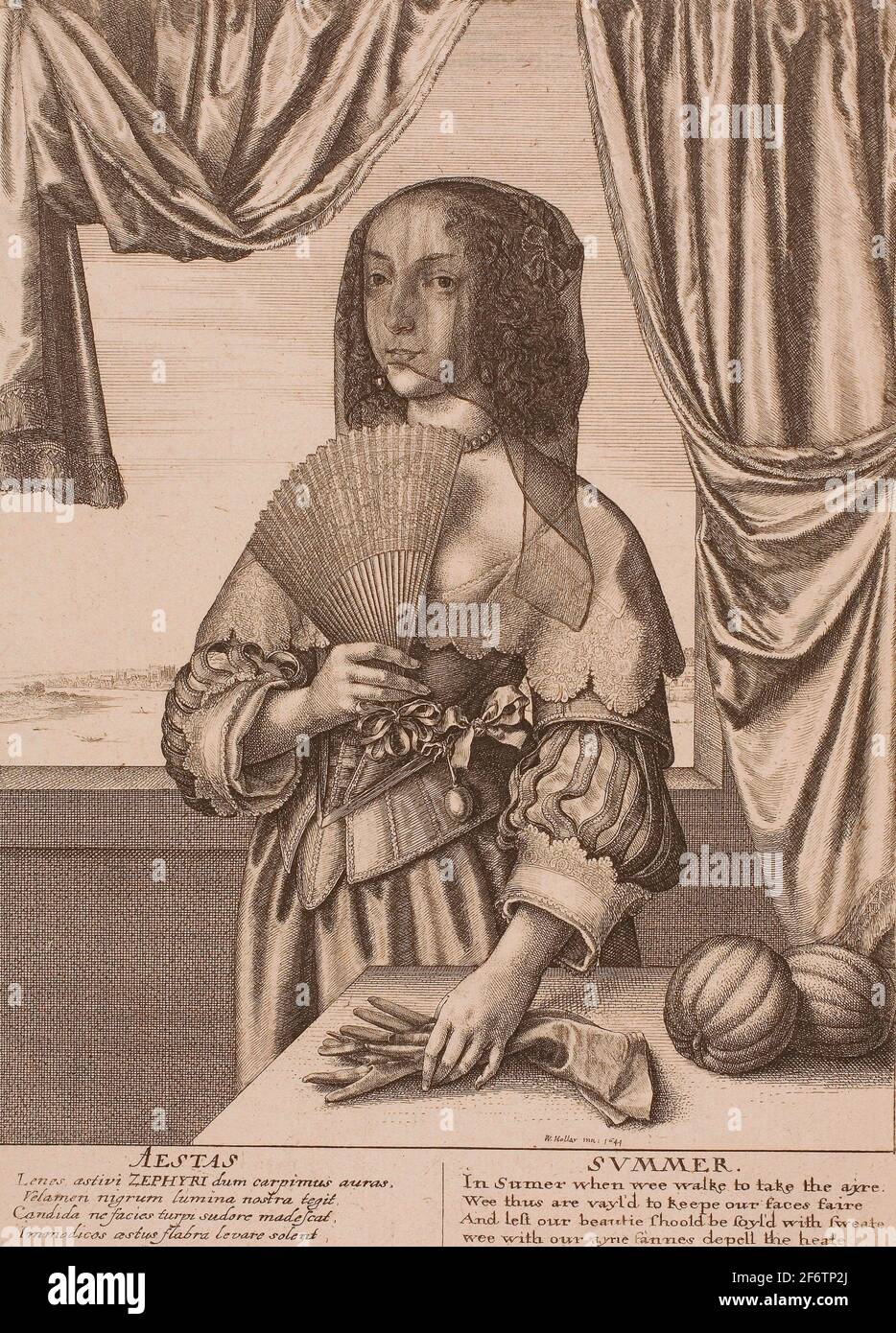 Auteur: Venceslaus Hollar. Été - 1641 - Venceslaus Hollar Tchèque, 1607-1677. Gravure sur papier ivoire. Bohême. Banque D'Images